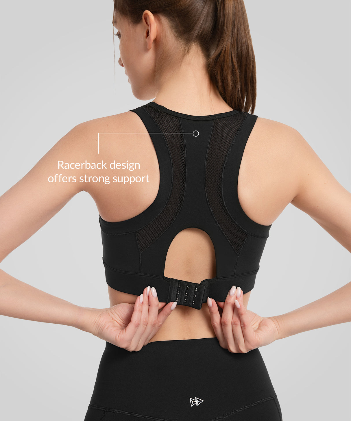 Power Front Mesh Arched Cutout Cool Sports Bra | Women's High Support Sports Bra