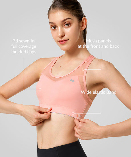 Shift Racerback Mesh gepolsterter Lauf-BH | Damen-Sport-BH mit starkem Halt