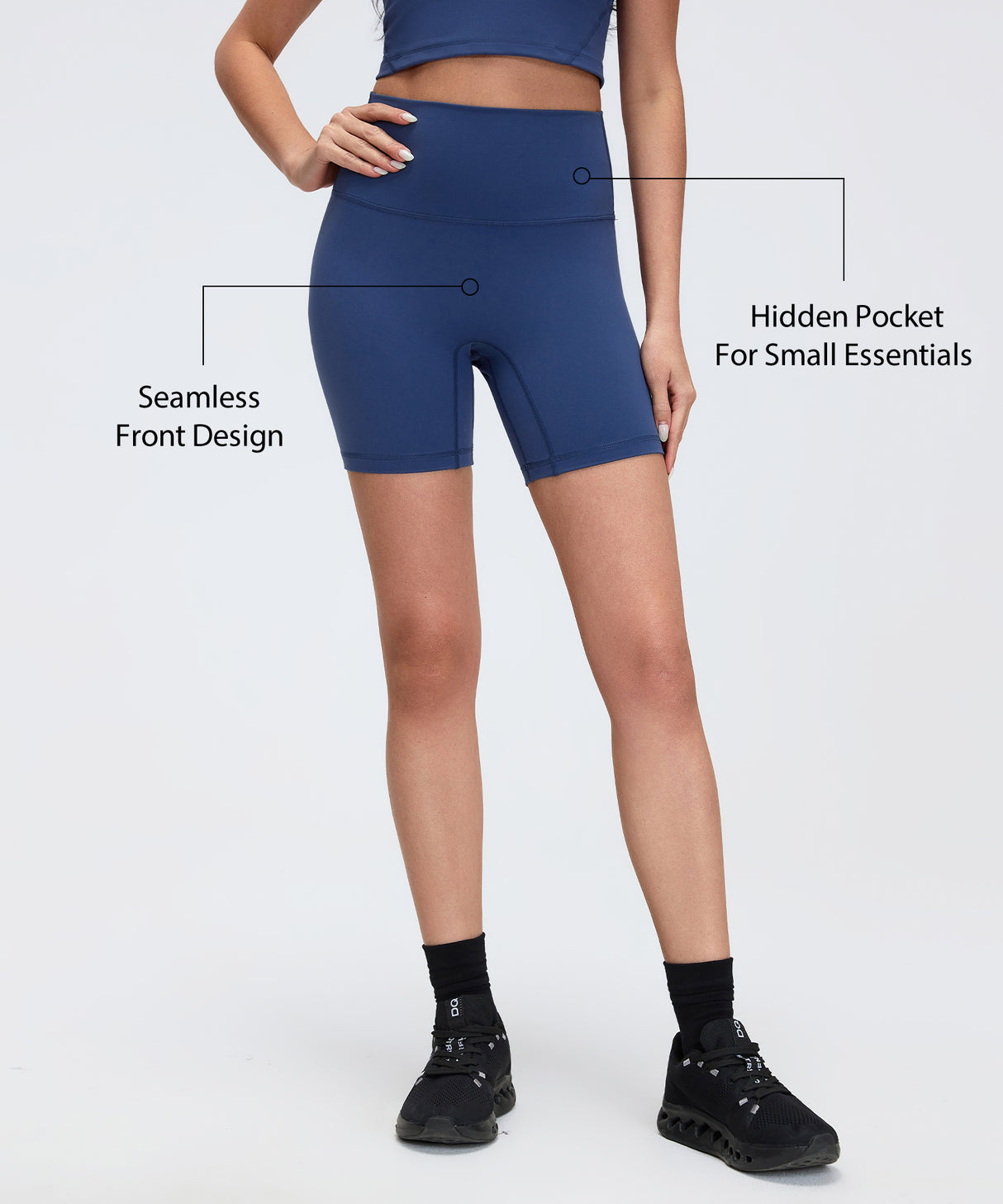 Shift Stretchy Soft No Front Seam Pocket Shorts 4 inches| Women's Light Support Shorts