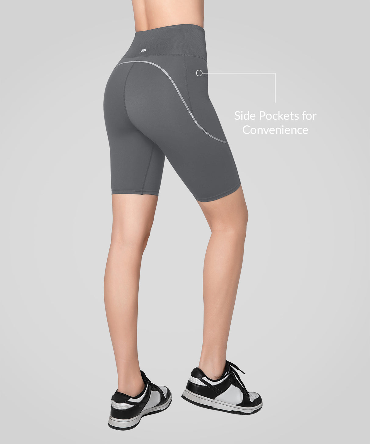 Echo Stretchy High Waist Shorts with Side Pockets 9‘’| Women's High Support Running Shorts