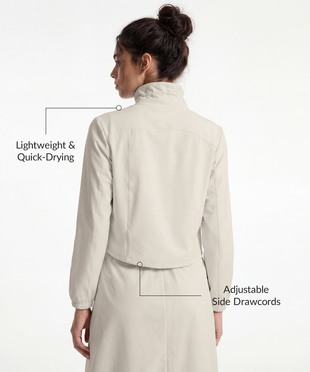 Anywhere Crop Drawcords Durable Waterproof Softshell Jacket | Women's Sports Jacket