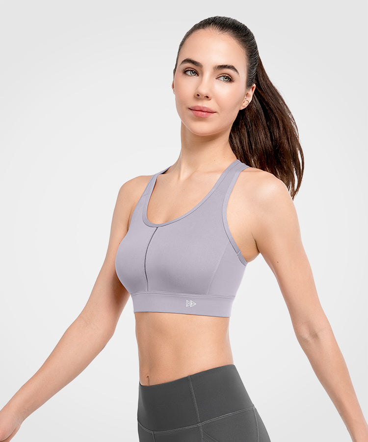 Echo Mesh Strappy Padded Running Bra | Women's High Support Sports Bra