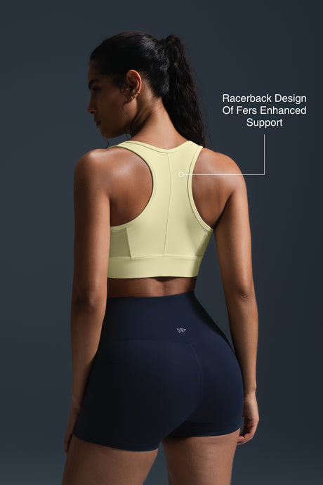 Reggiseno da corsa imbottito con zip frontale Enfold Racerback | Reggiseno sportivo ad alto sostegno da donna