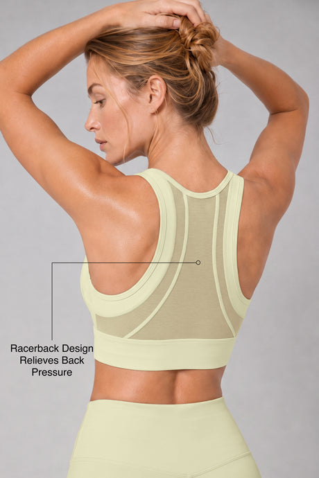 Sculpt Zip Mesh Racerback gepolsterter Lauf-BH | Damen-Sport-BH mit starkem Halt