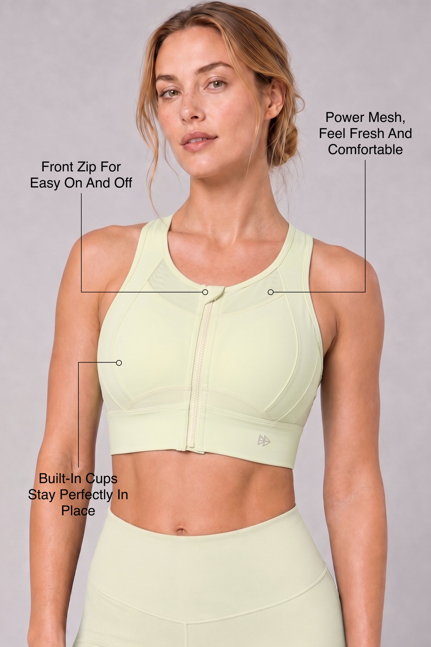 Sculpt™ Zip Front Breathable Racerback High Support Running Bra