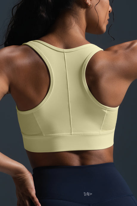 Reggiseno da corsa imbottito con zip frontale Enfold Racerback | Reggiseno sportivo ad alto sostegno da donna