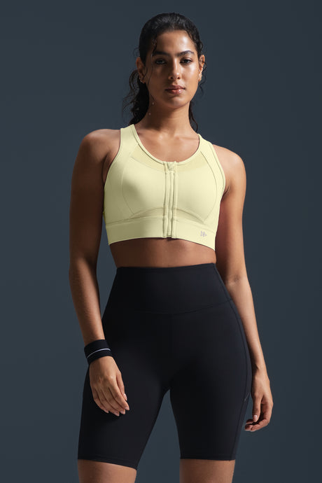 Reggiseno da corsa imbottito Sculpt Zip Mesh Racerback | Reggiseno sportivo ad alto sostegno da donna