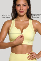Enfold™ Zip-Front Mesh Racerback High-Support Sports Bra | Women's High Support Sports Bra