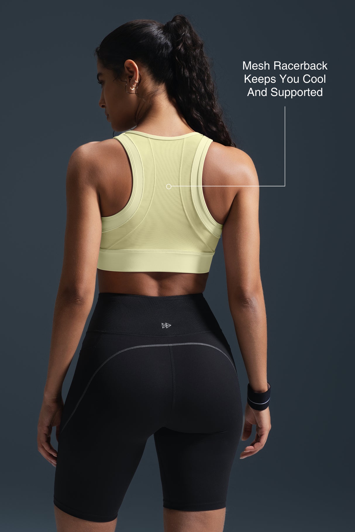 Reggiseno da corsa imbottito Sculpt Zip Mesh Racerback | Reggiseno sportivo ad alto sostegno da donna
