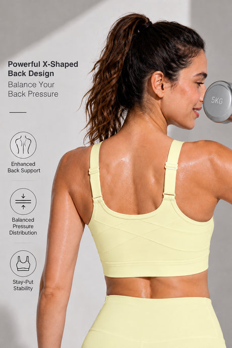 Power Zip Verstellbare Träger Gepolsterter Lauf-BH | Damen Sport-BH mit starkem Halt