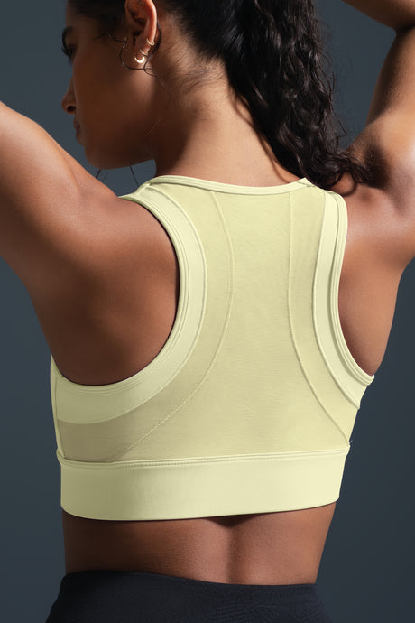 Reggiseno da corsa imbottito Sculpt Zip Mesh Racerback | Reggiseno sportivo ad alto sostegno da donna
