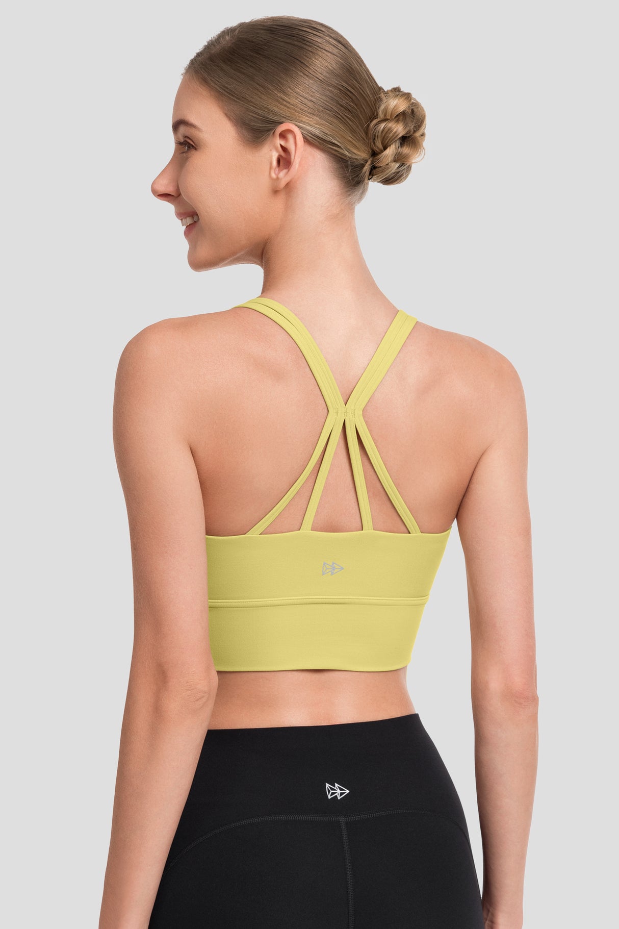 Shift™ Longline Mesh Strappy Padded Yoga Bra | Women's Light Support Sports Bra