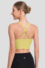 Shift™ Longline Mesh Strappy Padded Yoga Bra | Women's Light Support Sports Bra