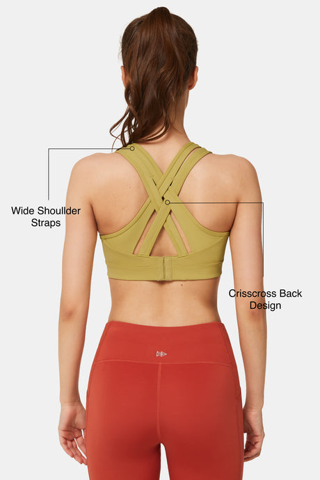 Power™ Cross Back Padded Running Bra | Women's High Support Sports Bra