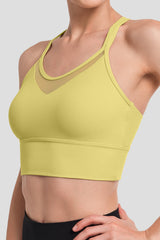 Shift™ Longline Mesh Strappy Padded Yoga Bra | Women's Light Support Sports Bra
