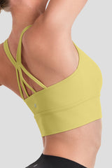 Shift™ Longline Mesh Strappy Padded Yoga Bra | Women's Light Support Sports Bra