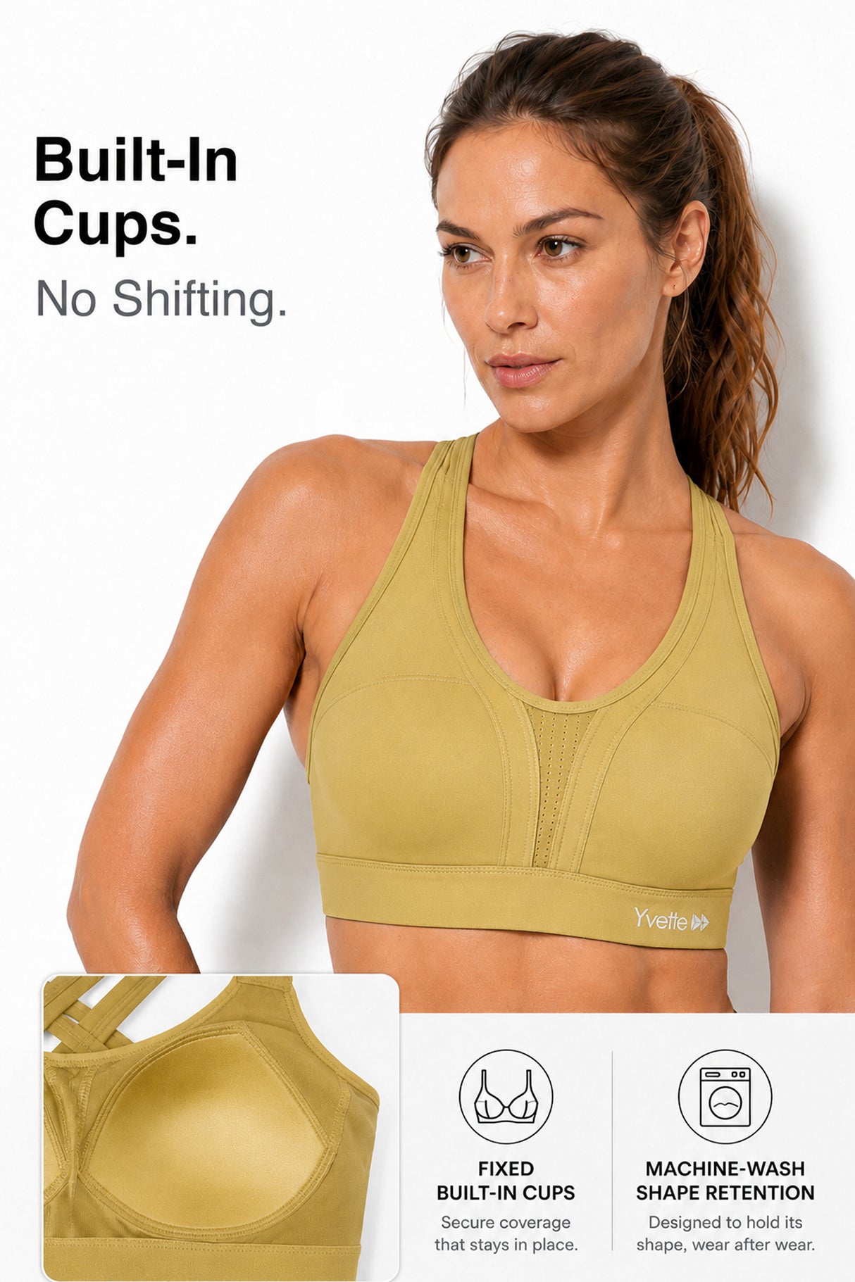 Power Cross Back gepolsterter Lauf-BH | Sport-BH mit starkem Halt für Damen