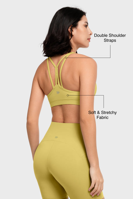 Shift™ Scoop Neckline Double Straps Padded Yoga Bra | Women's Light Support Sports Bra