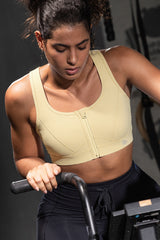 Reggiseno da corsa imbottito con schiena incrociata in rete e cerniera frontale Enfold | Reggiseno sportivo ad alto sostegno da donna