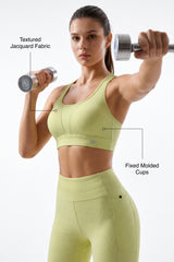 Yellow Racerback Mesh Full Coverage Running Bra | Medium-Impact Support Best For Running, HIIT, Yoga & Training