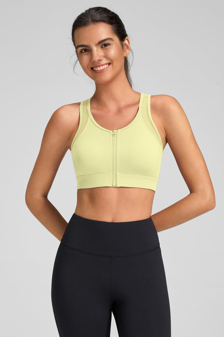 Power™ Zip-Front Mesh-Back High-Support Running Bra | Women's High Support Sports Bra