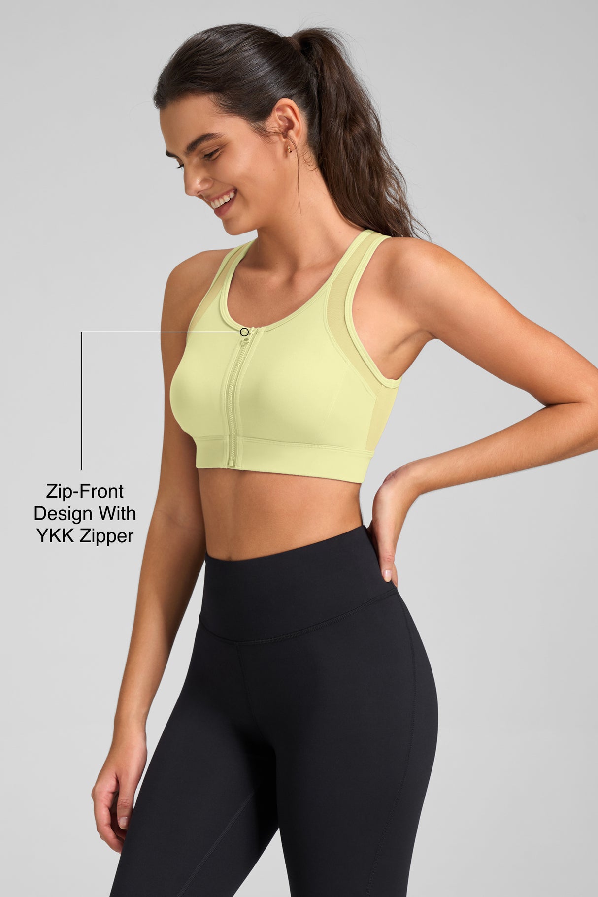 Reggiseno da corsa leggero Power T-back in rete | Reggiseno sportivo ad alto sostegno da donna