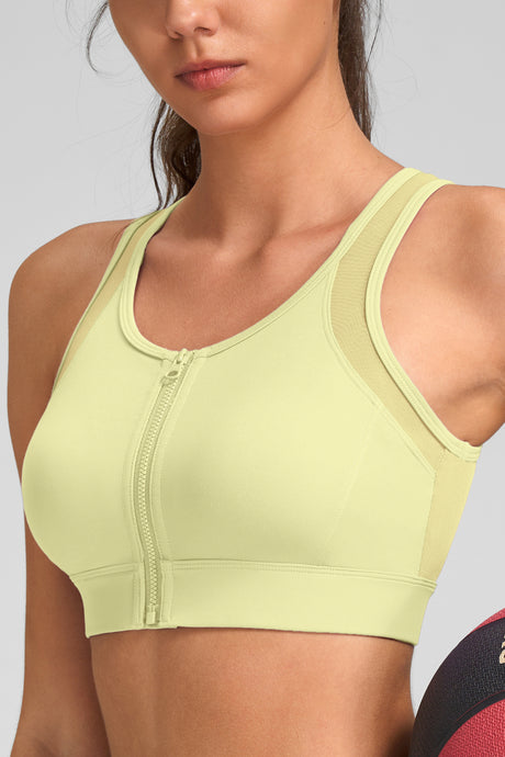 Power™ Zip-Front Mesh-Back High-Support Running Bra | Women's High Support Sports Bra