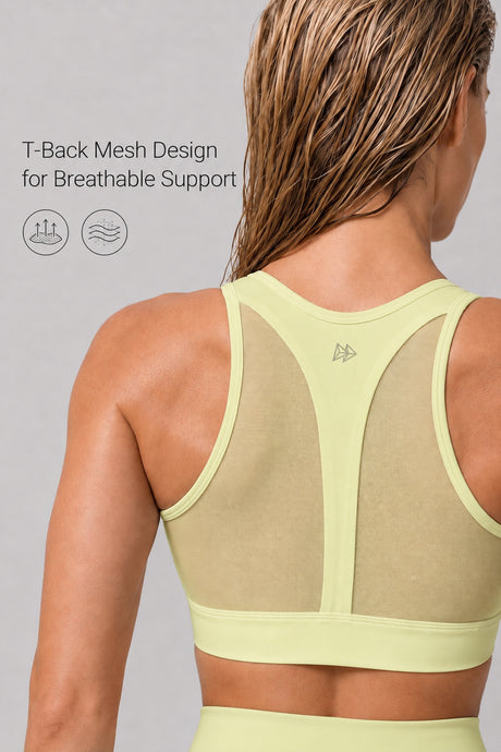 Reggiseno da corsa leggero Power T-back in rete | Reggiseno sportivo ad alto sostegno da donna