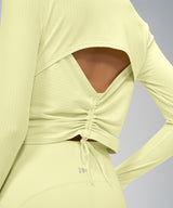 Anywhere™ Lightweight Drawstring Long sleeves Yoga Tee| Women's Sports T-shirt