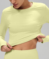 Anywhere™ Lightweight Drawstring Long sleeves Yoga Tee| Women's Sports T-shirt