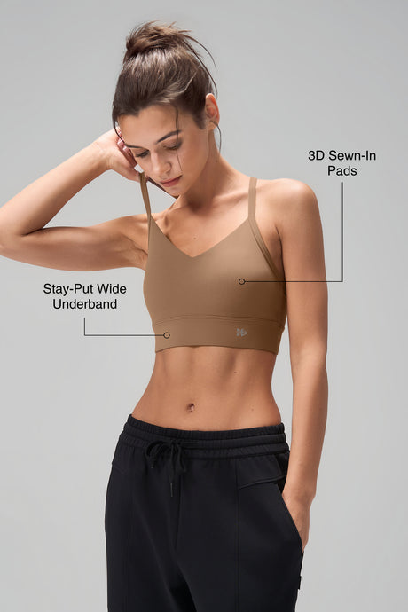 Anywhere Y-Back Design Insydda Yoga-BH med Vadder | Sport-BH med Lätt Stöd för Damer