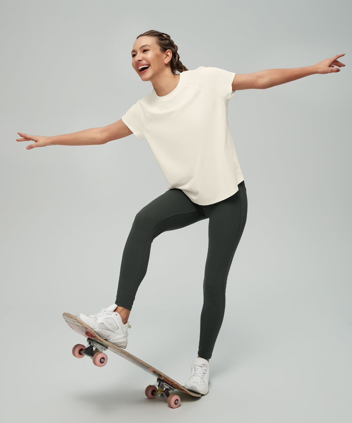 Anywhere Back Mesh Solid Color Comfortable T-shirt