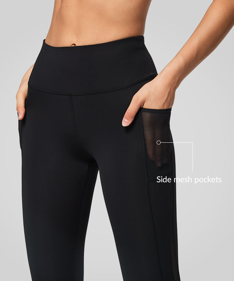 Power High Waist Mesh-Taschen Laufleggings 26" | Damen-Leggings mit starkem Halt