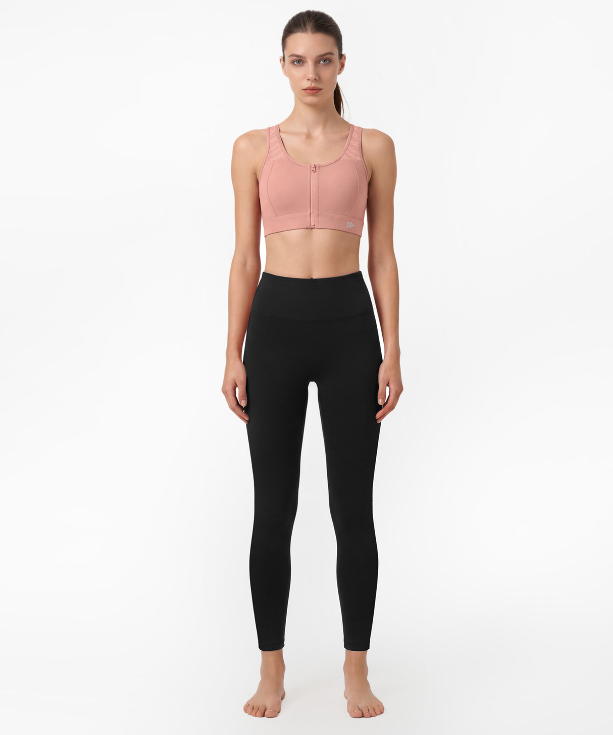 Power Breathable Zip Front Fixed Cups High Impact Bra | Women's High Support Sports Bra