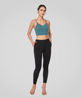 Echo V-Neck Ribbed Padded Yoga Bra | Women's Light Support Sports Bra