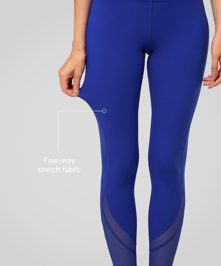 Womens black mesh high waisted workout yoga leggings - Yvette