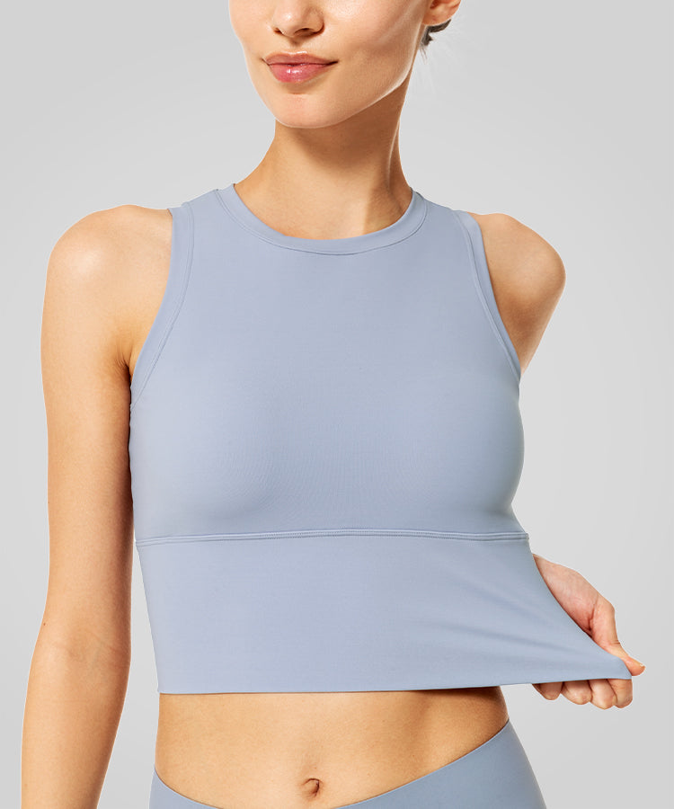 Sujetador deportivo con relleno y cuello alto Anywhere | Sujetador deportivo de sujeción ligera para mujer