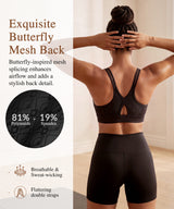 Anywhere V-Ausschnitt Diamond Mesh Yoga-BH | Leicht stützender Sport-BH für Damen