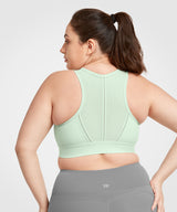 Echo Jacquard Perforated Zip Front Padded Running Bra | Damen Sport-BH mit starkem Halt