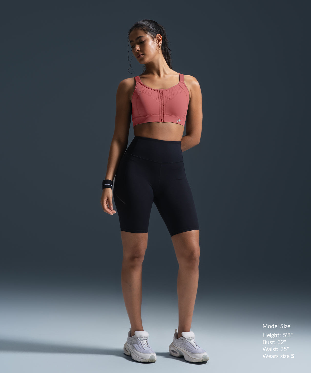 Reggiseno da corsa imbottito con spalline regolabili Power Zip | Reggiseno sportivo ad alto sostegno da donna