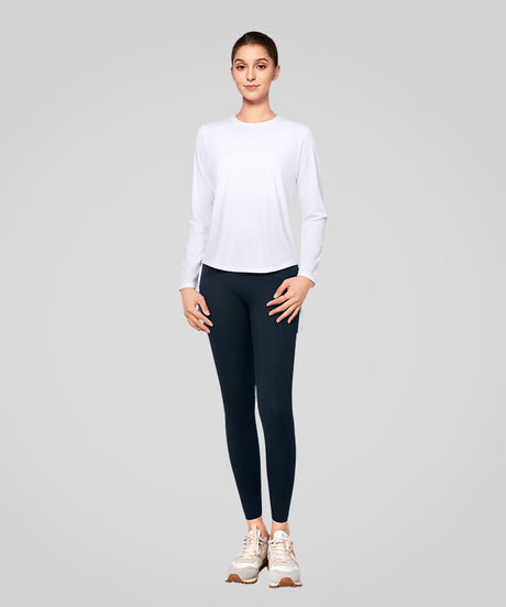 Anywhere Drawstring Solid Color T-shirt | Women's Long Sleeve T-shirt