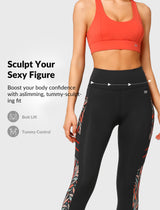 Leggings de running Echo de cintura alta con estampado de 66 cm | Leggings de alta sujeción para mujer