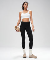 Shift Ribbed Sewn-in Pads Racerback Running Bra | Women's High Support Sports Bra