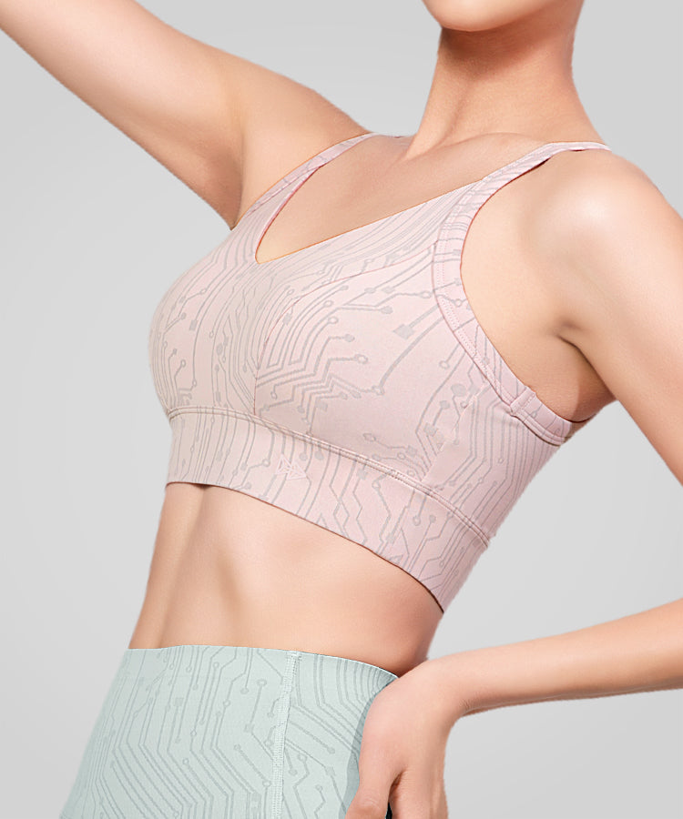 Anywhere V-neck Cross Thin Strap Yoga Bra| Women's Light Support Sports Bra