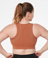 Power Zip verstellbarer Mesh Racerback gepolsterter Lauf-BH | Damen Sport-BH mit starker Unterstützung