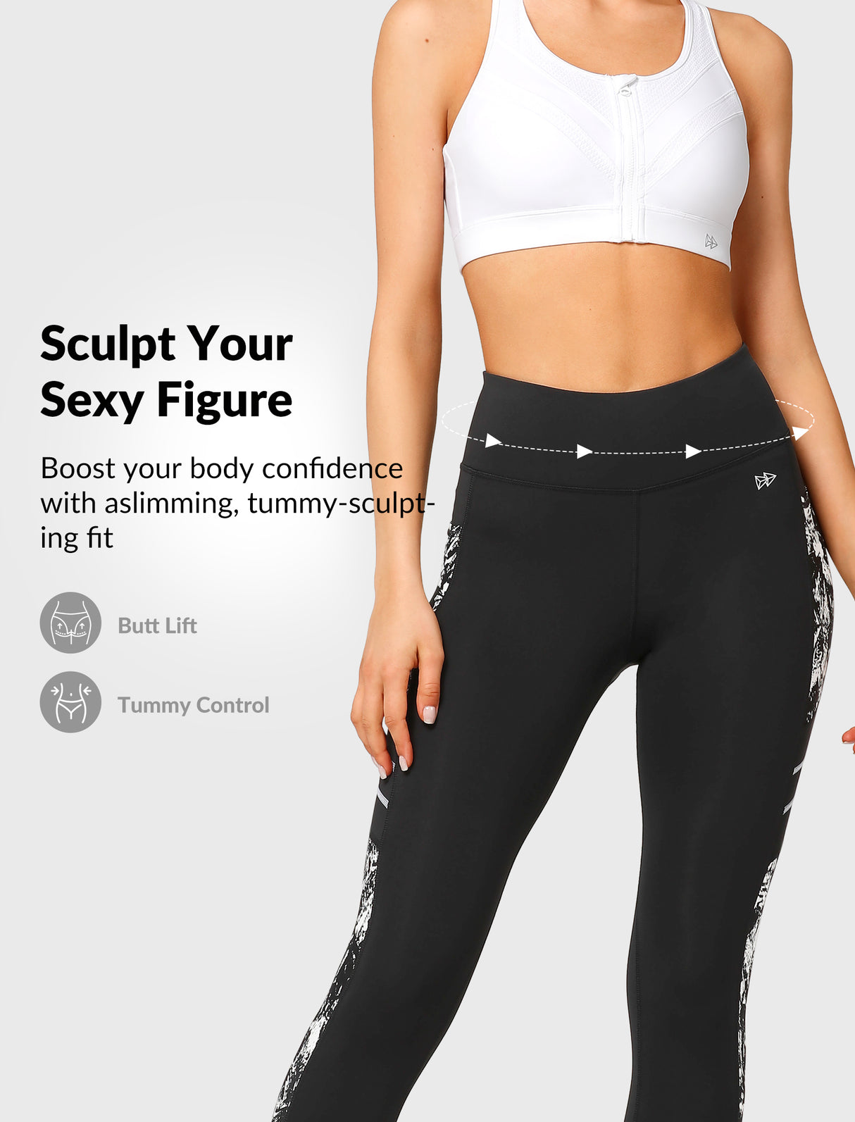 Echo High-Waisted Print Running Leggings 26" | Women's High Support Leggings