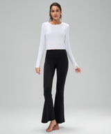 Anywhere Lightweight Drawstring Long sleeves Yoga Tee| Women's Sports T-shirt