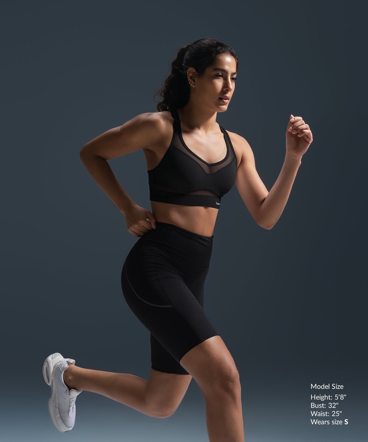 Reggiseno da corsa imbottito in rete con scollo a V Shift | Reggiseno sportivo ad alto sostegno da donna