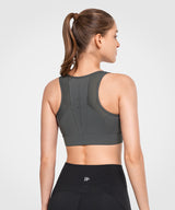 Echo Front Zip Perforated Breathable Padded Running Bra | Women's High Support Sports Bra