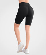 Shorts ciclistas Echo de cintura alta con bolsillos laterales perforados de 20 cm | Shorts deportivos de alta sujeción para mujer